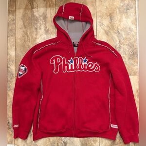 NWOT Stitches Philadelphia Phillies Full-Zip Waffle Thermal Red Hoodie Men’s XL